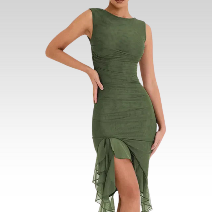 Rozz | Midi-Kleid mit Rüschen