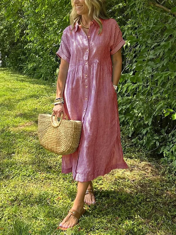 CASSIE | Elegantes gestreiftes Kleid