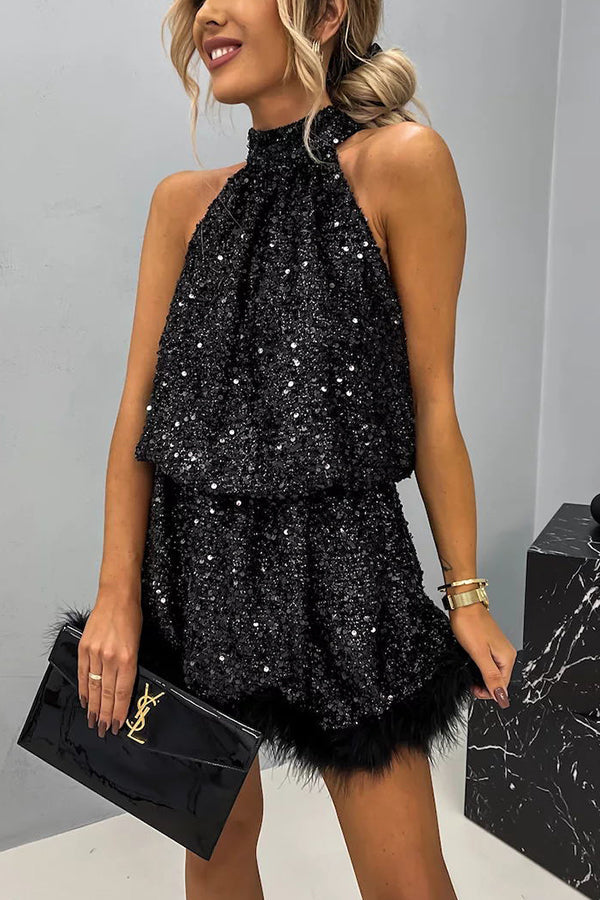 Zara | Geschnittenes Halterneck Minikleid