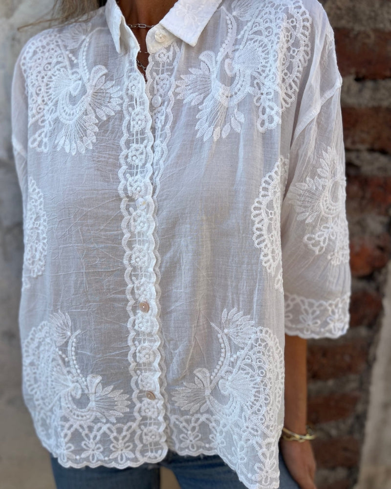 Iarel | Schicke Spitzenbestickte Bluse
