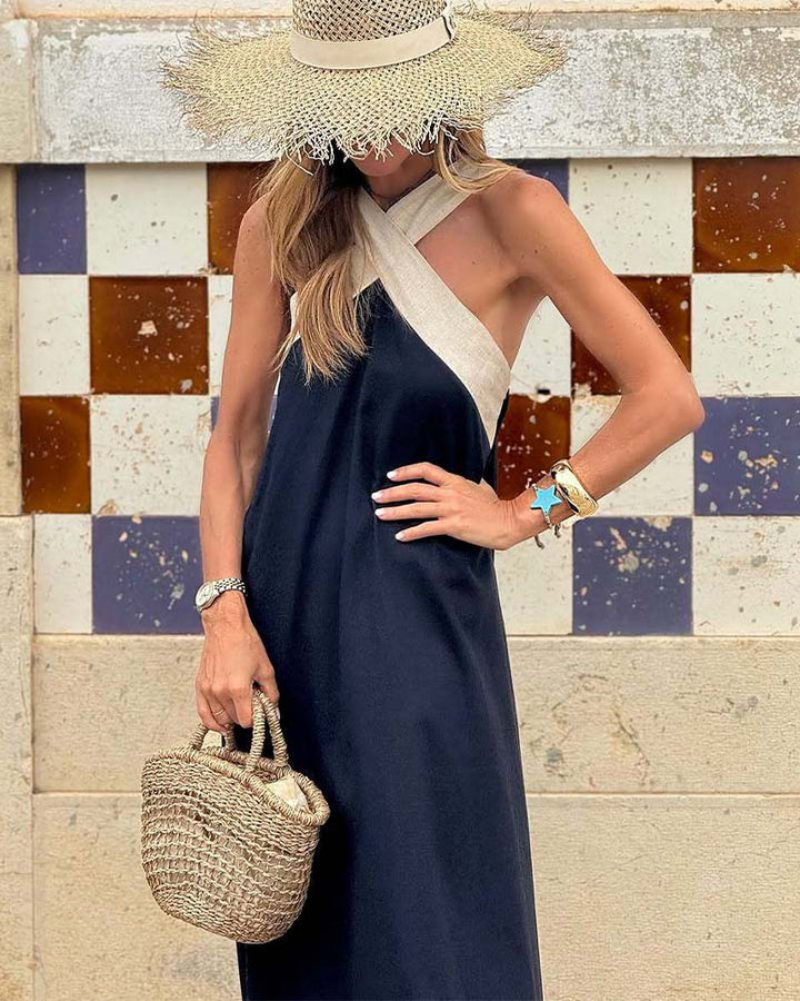Sienna | Elegantes Kleid mit offenem Rücken und modischem Neckholder-Kragen