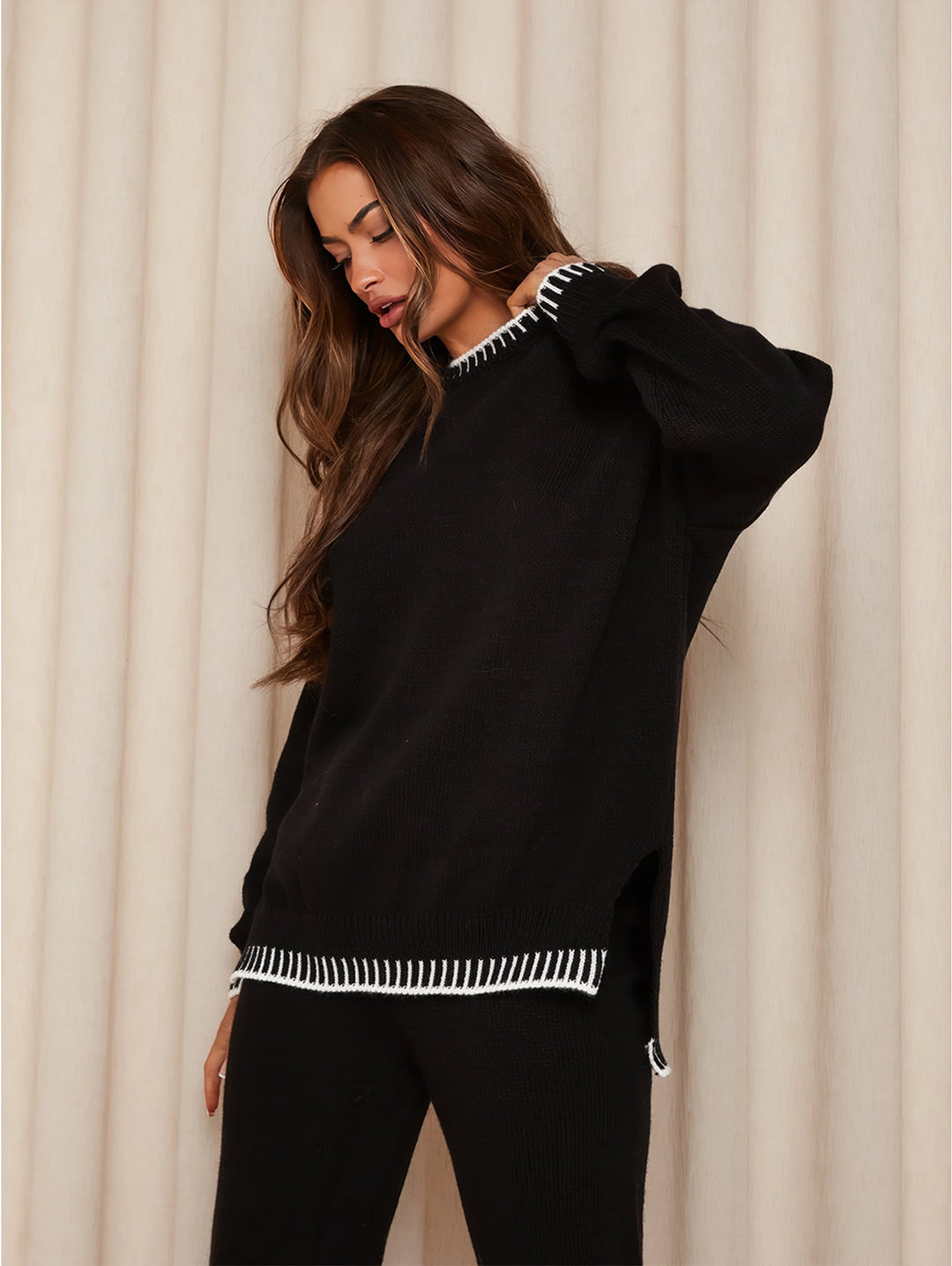 LUCY | Strick-Loungewear-Set mit kontrastierenden Details