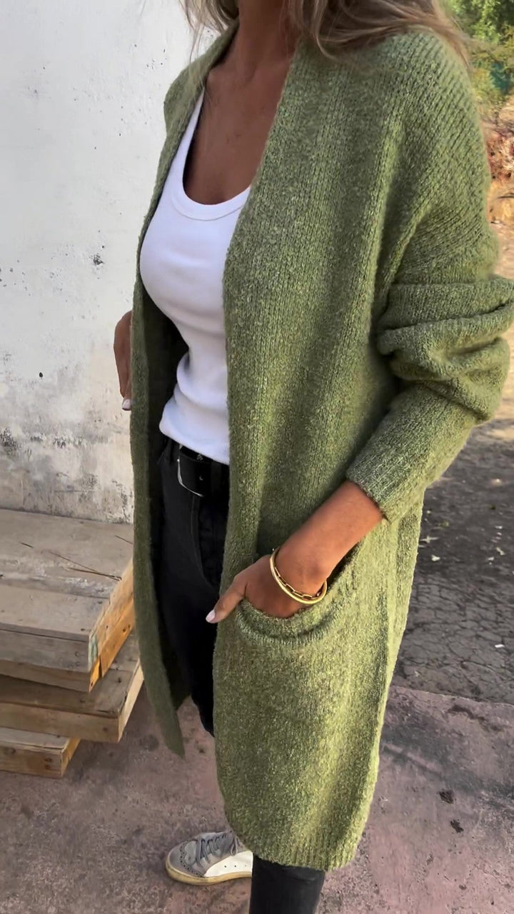 Gestrickter | übergroßer und lässiger Damenpulli mit Taschen