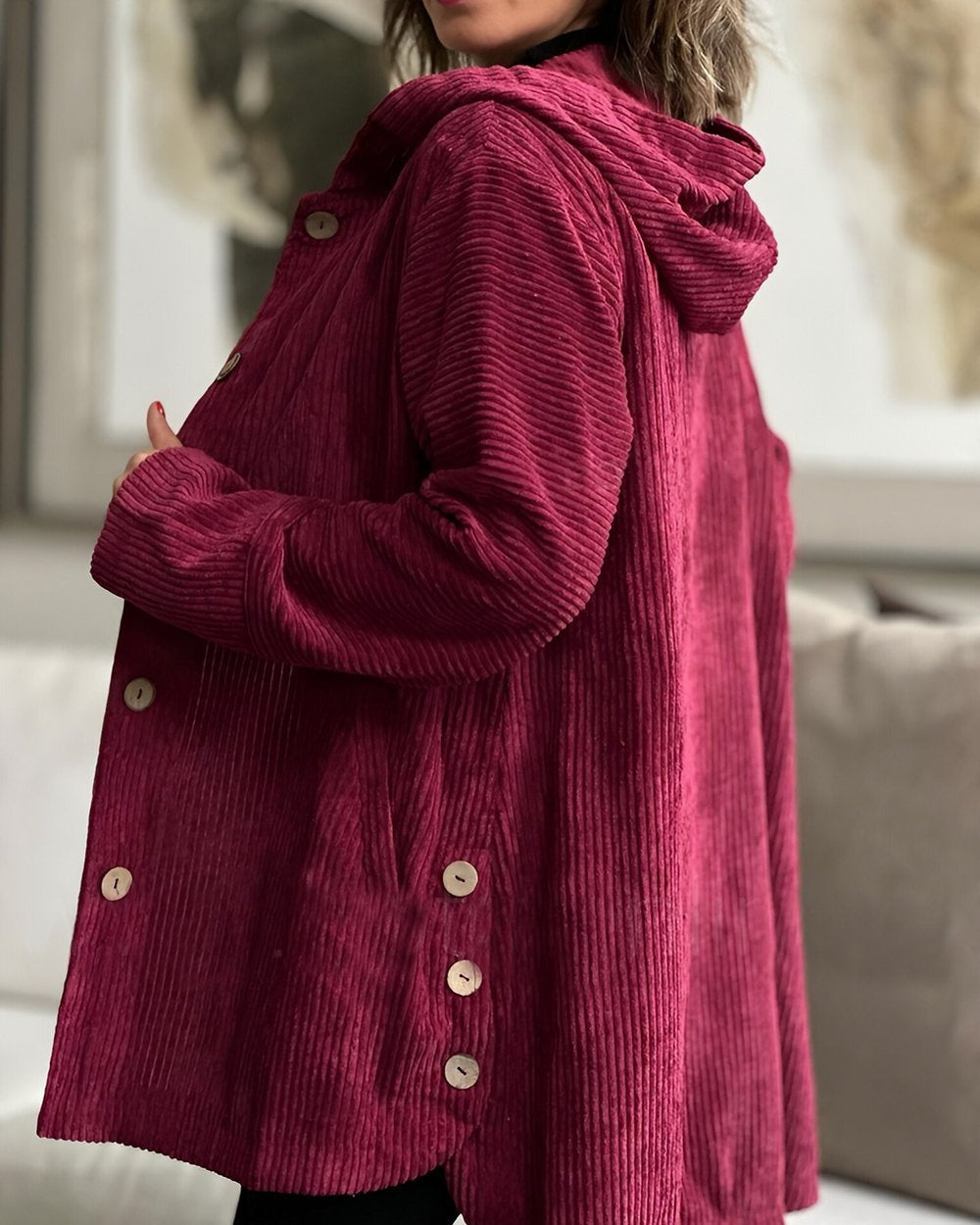 Cordia | Gemütliche Cordjacke mit Kapuze