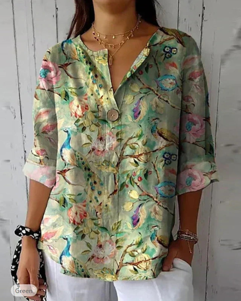 Heleina | Blumige Vintage-Bluse