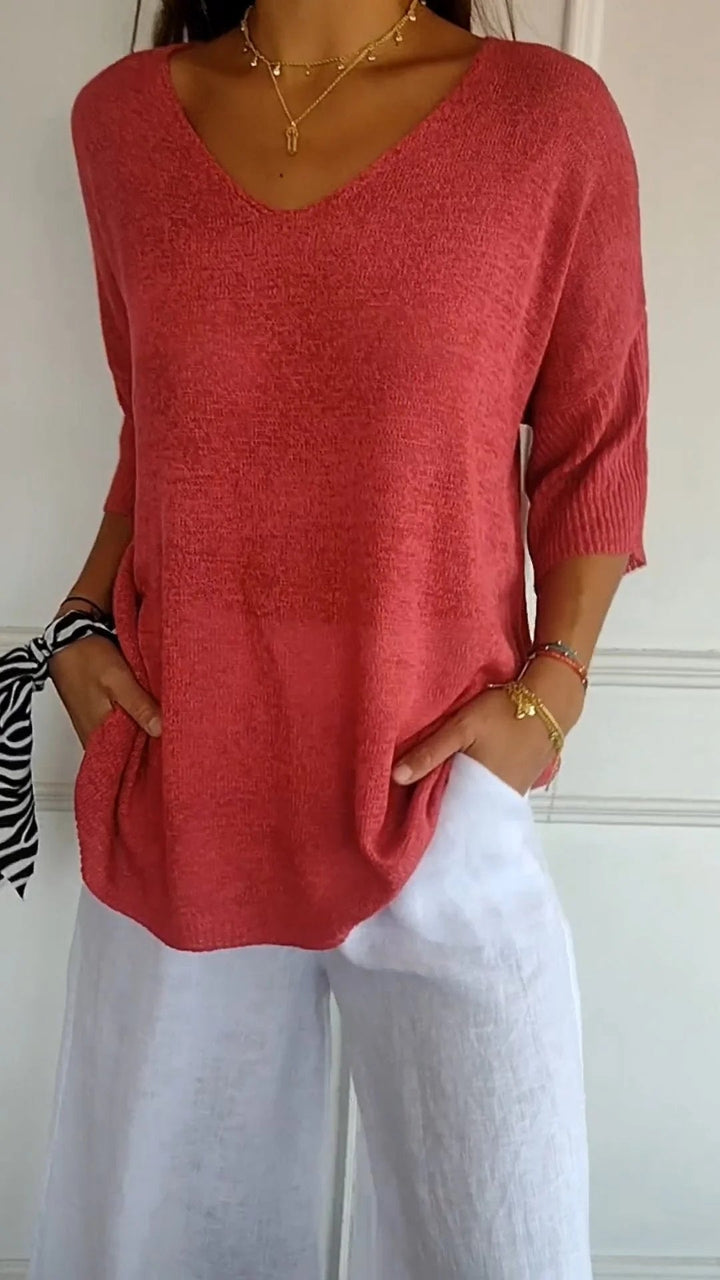 Anna | Bluse mit V-Ausschnitt