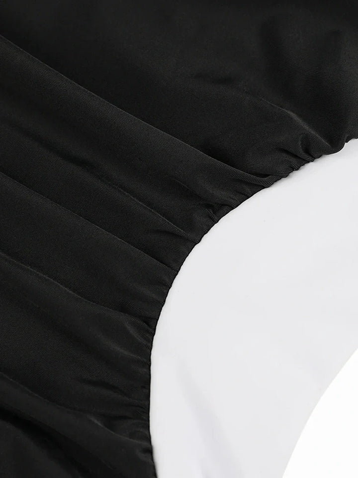 Lena | Einteiliger Badeanzug in Colorblock mit Bauchformung und Kreuzträger