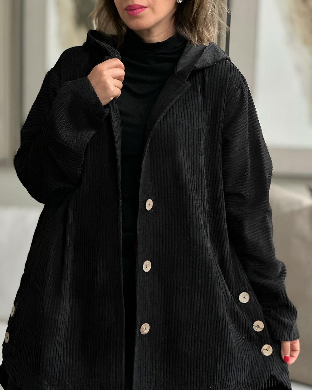 Cordia | Gemütliche Cordjacke mit Kapuze
