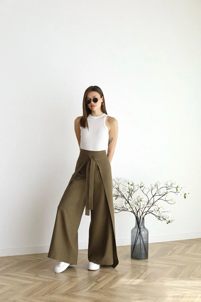 Rosetta Leinenhose mit weitem Bein