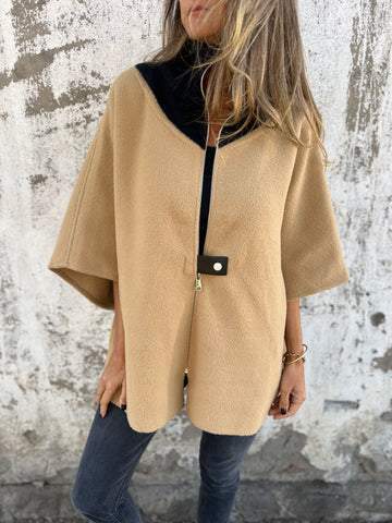 Lässige Jacke mit Stehkragen und Reißverschluss