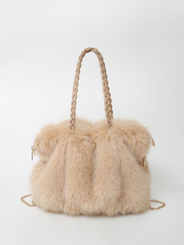 CHARLOTTE | Elegante Schultertasche aus weichem Plüsch