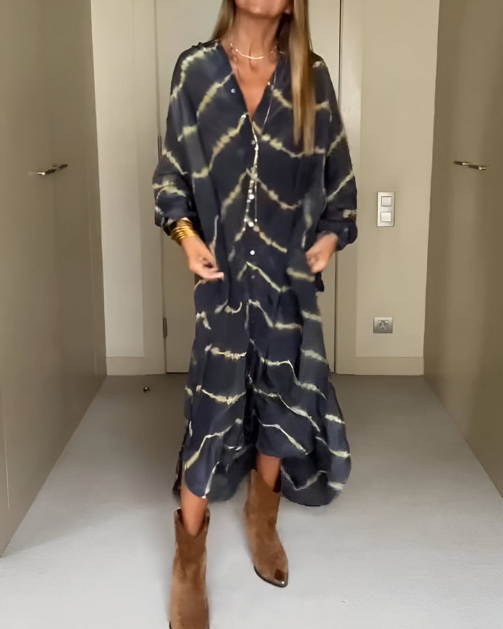 Julia | Boho-gestreiftes Maxikleid