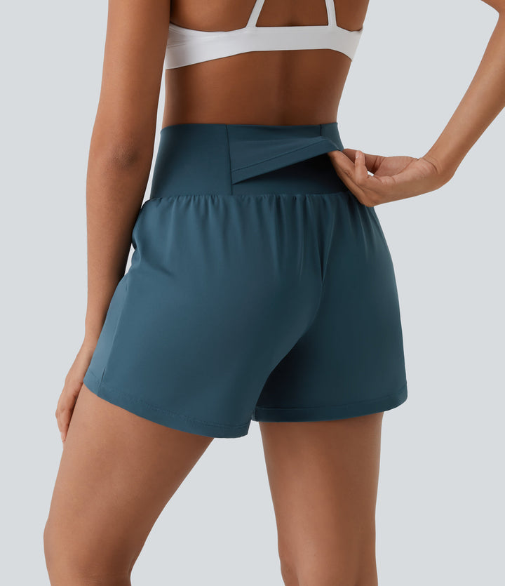 Hilara | 1-in-1 Yoga-Shorts mit hoher Taille, Gesäßtasche und Seitentasche