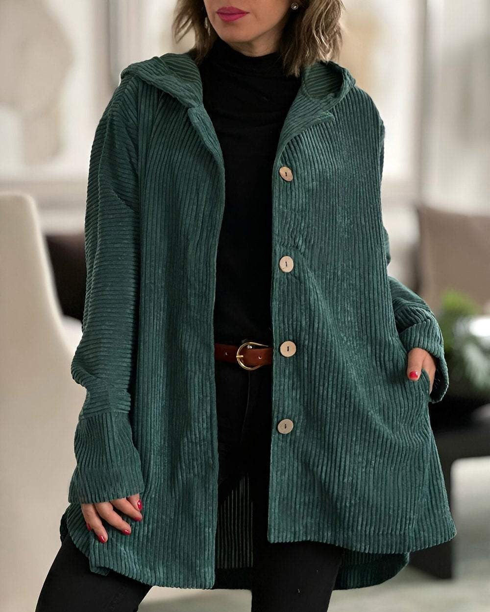 Cordia | Gemütliche Cordjacke mit Kapuze