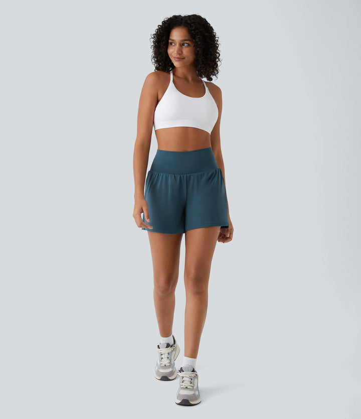 Hilara | 1-in-1 Yoga-Shorts mit hoher Taille, Gesäßtasche und Seitentasche