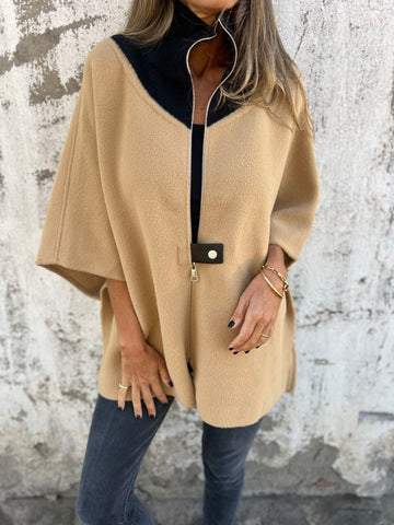 Lässige Jacke mit Stehkragen und Reißverschluss