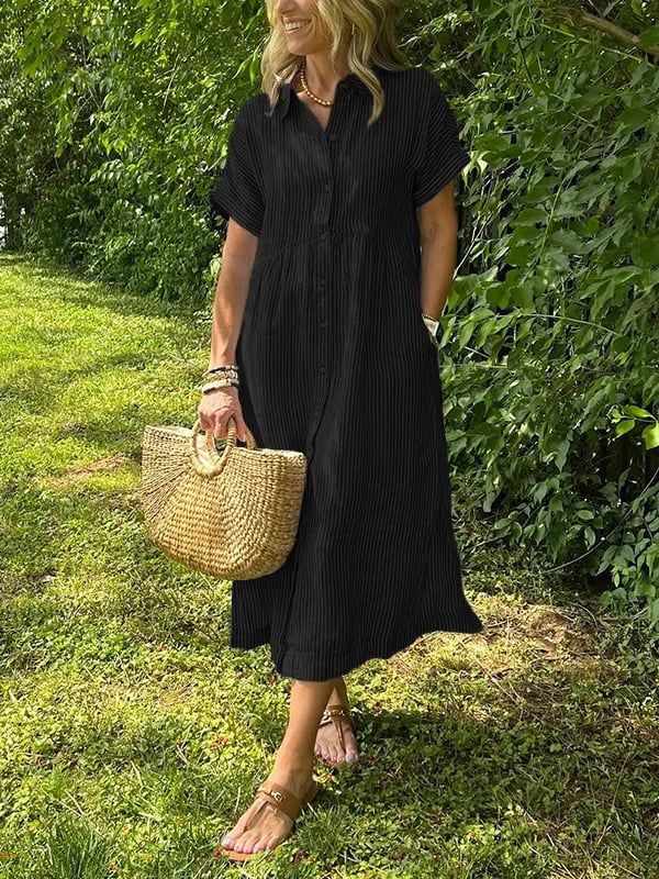 CASSIE | Elegantes gestreiftes Kleid
