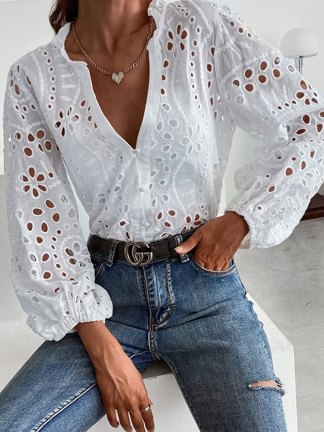 Roselina | Bestickte Bluse