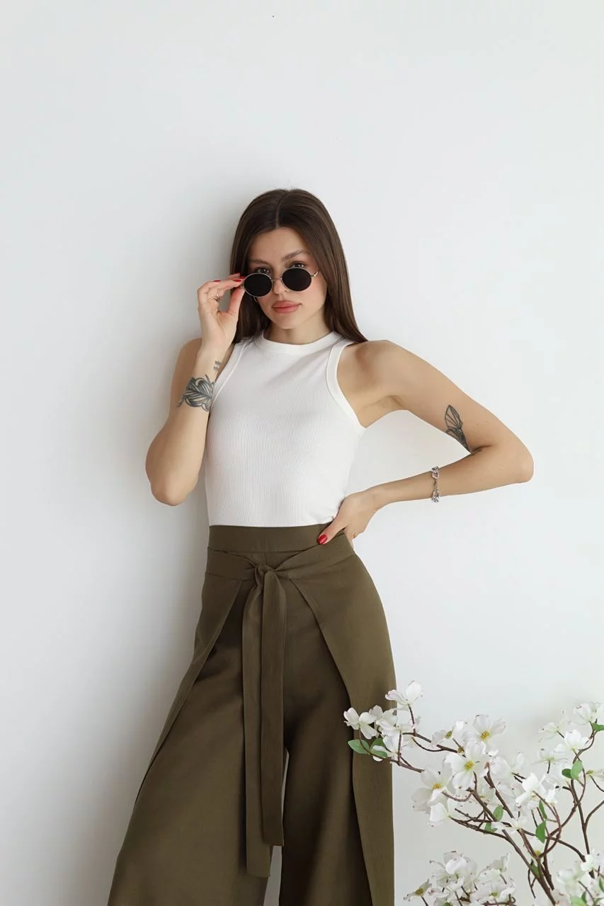 Rosetta Leinenhose mit weitem Bein