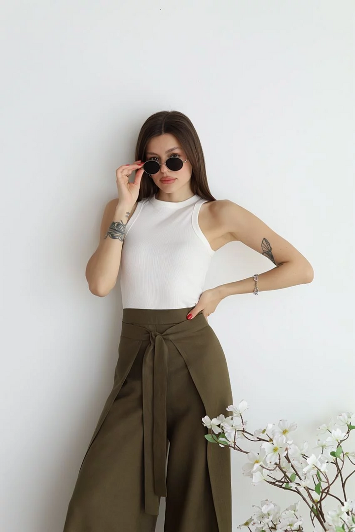 Rosetta Leinenhose mit weitem Bein