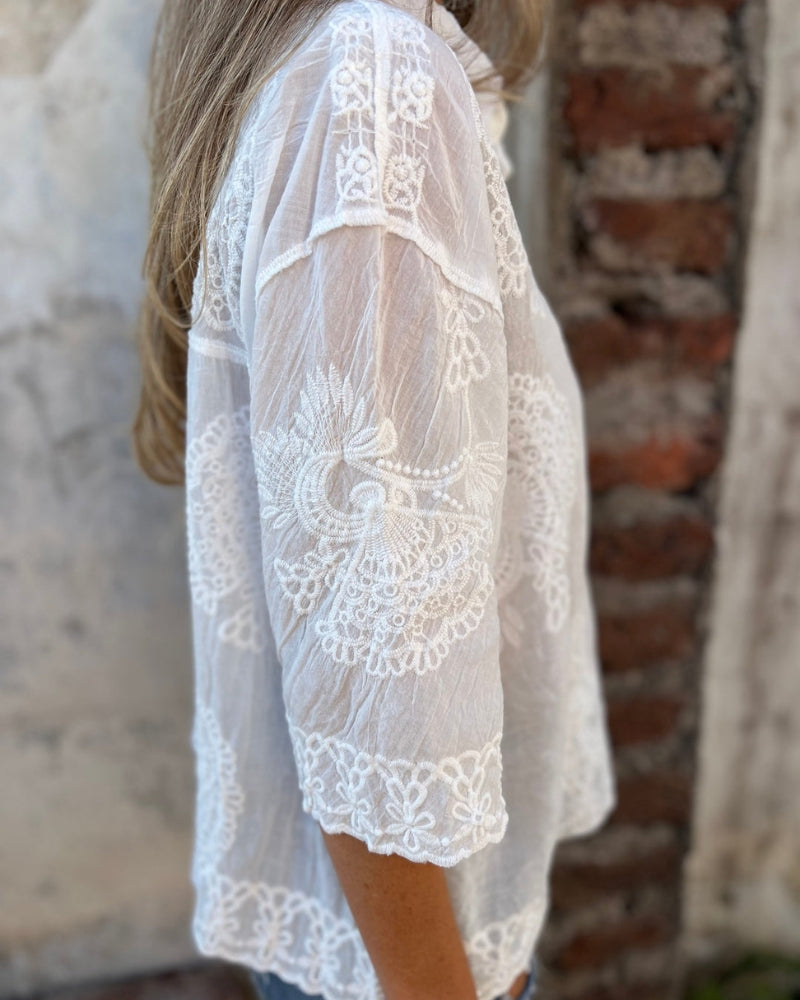 Iarel | Schicke Spitzenbestickte Bluse