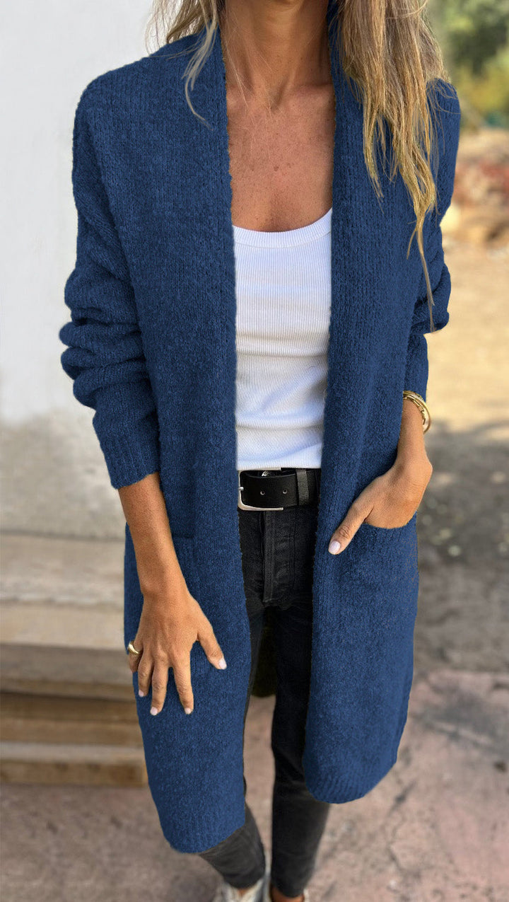 Gestrickter | übergroßer und lässiger Damenpulli mit Taschen