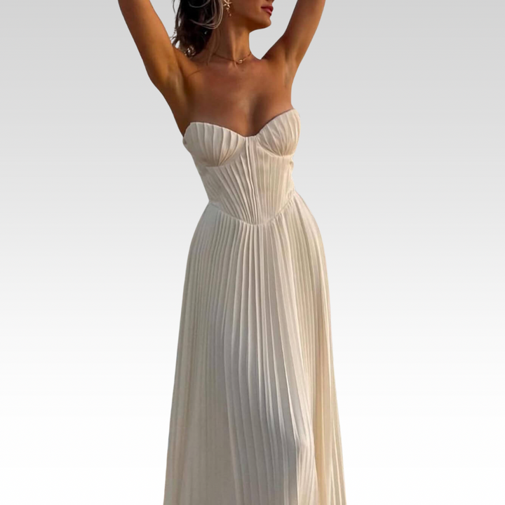 Louise | Elegantes plissiertes trägerloses Kleid