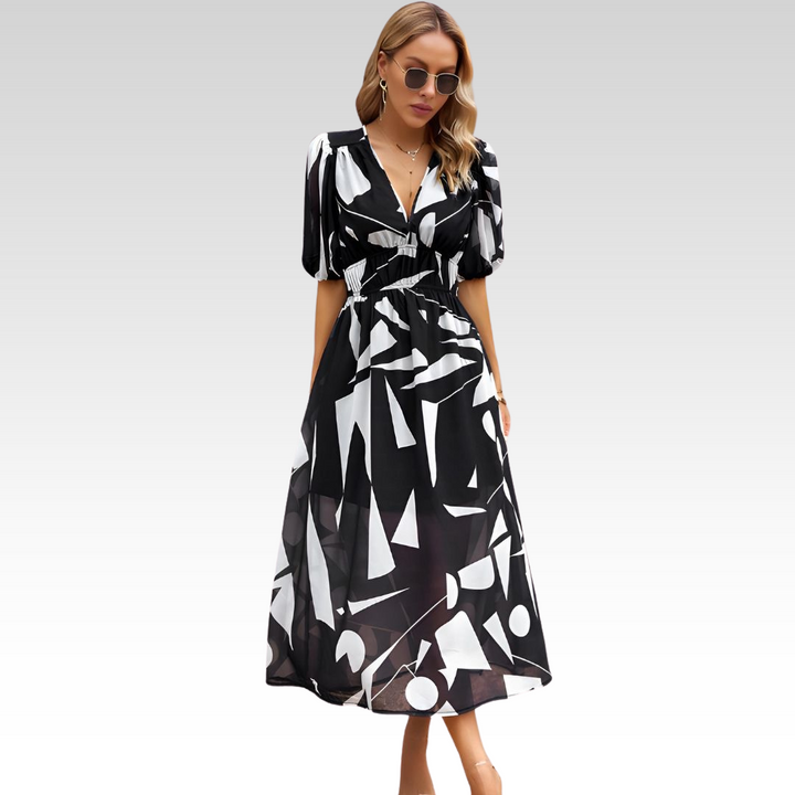MONIA | CHARMING KLEID MIT V-AUSSCHNITT