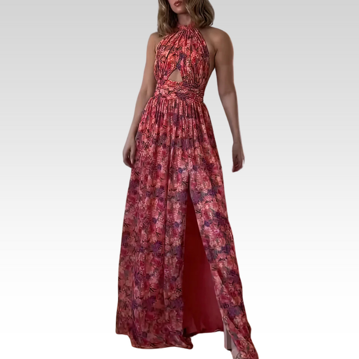 Isa Luna | Rückenfreies Maxikleid mit Blumenprint