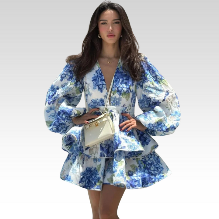 Isabella | Elegantes Volantkleid mit Laternenärmeln