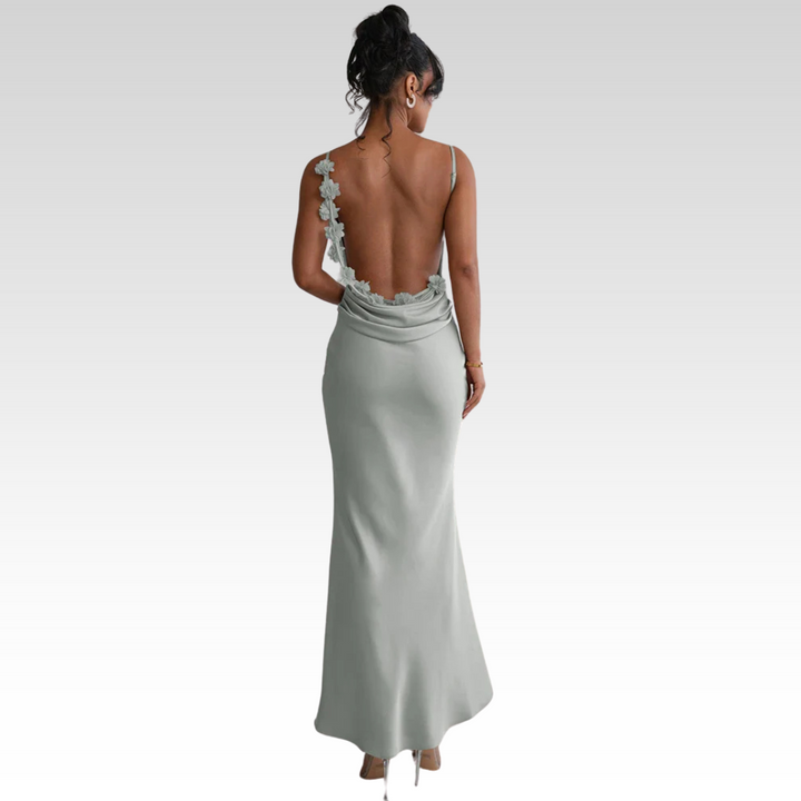 Emily | Maxikleid mit geblümtem Rücken