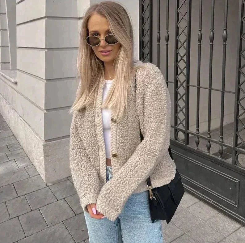 Zamra | Teddy-Strickjacke