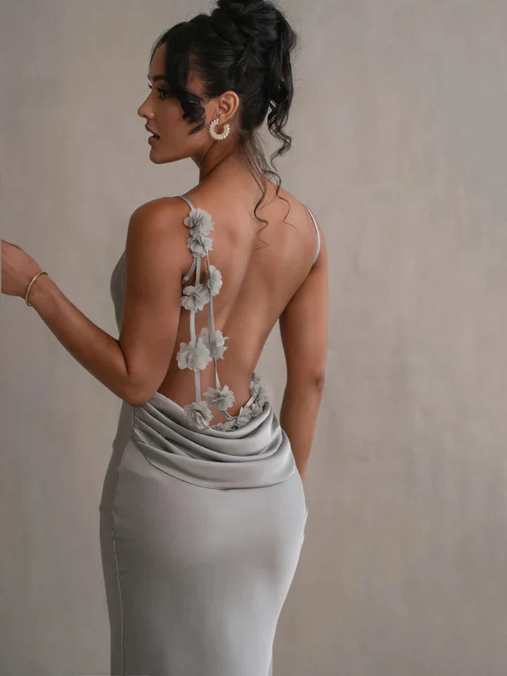 Emily | Maxikleid mit geblümtem Rücken