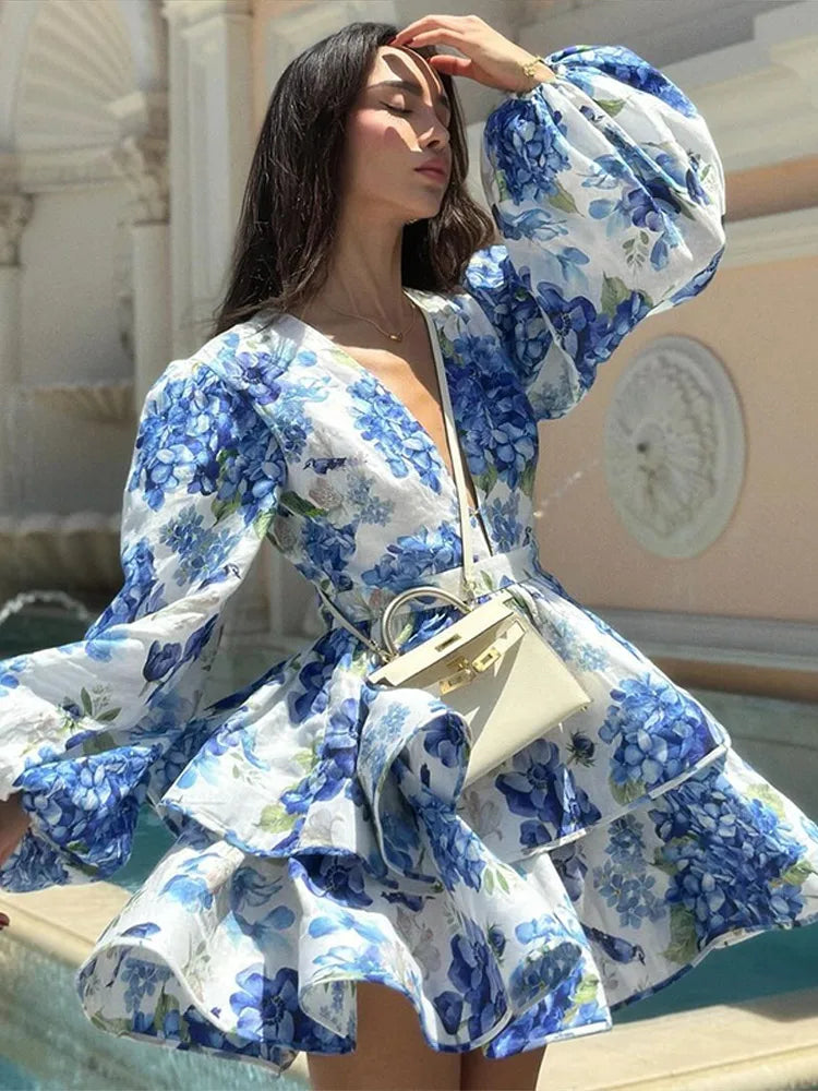 Isabella | Elegantes Volantkleid mit Laternenärmeln