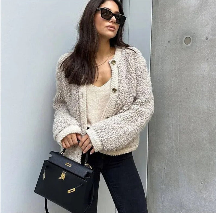 Zamra | Teddy-Strickjacke