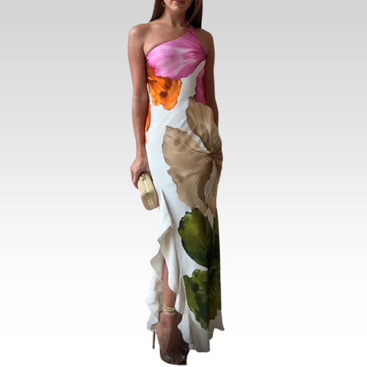 Sapphire | Elegantes Patchwork-Maxi-Kleid