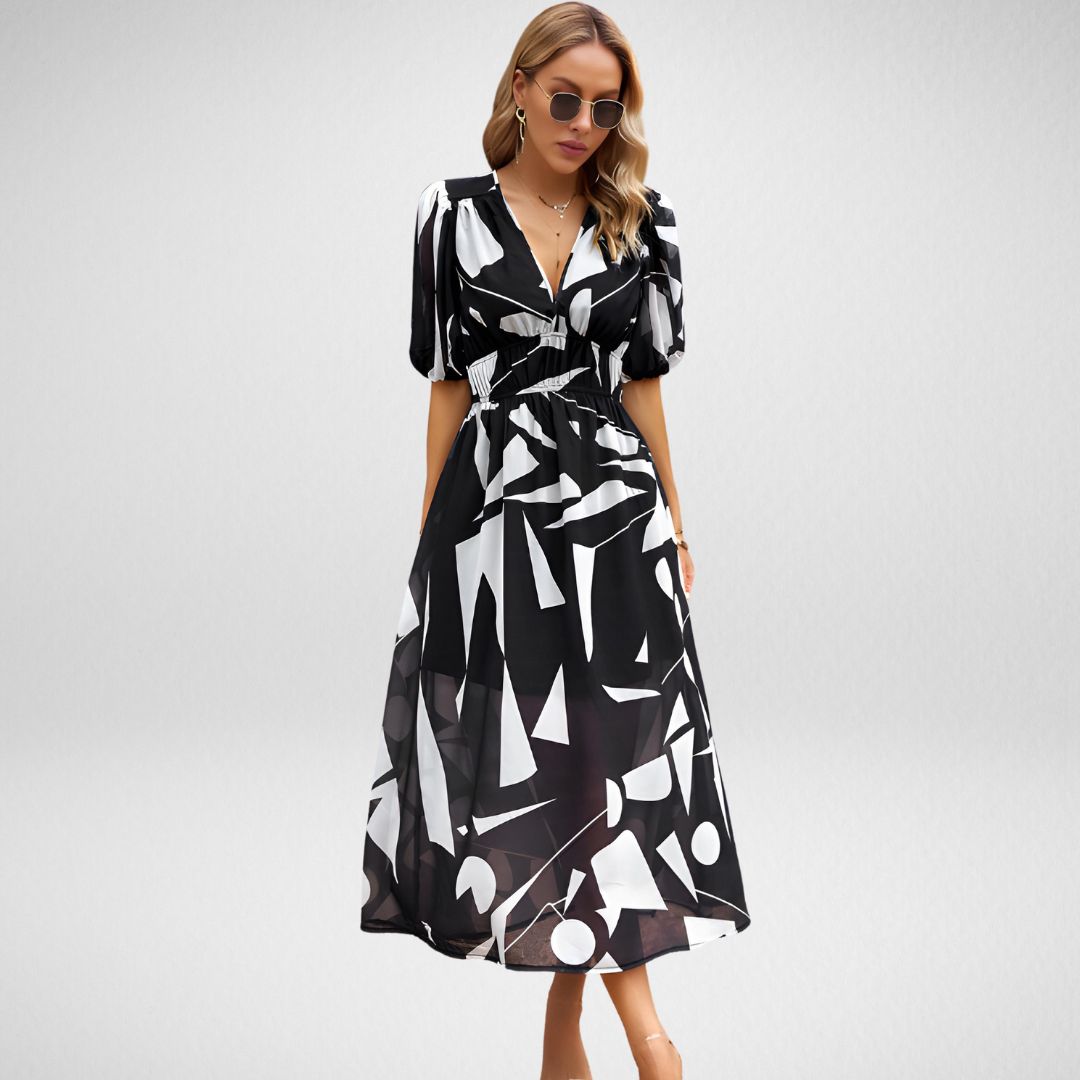 MONIA | CHARMING KLEID MIT V-AUSSCHNITT