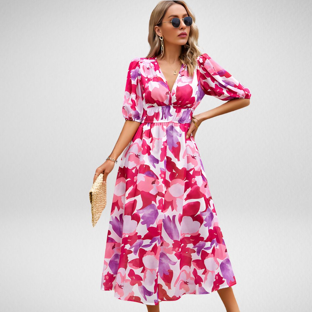 MONIA | CHARMING KLEID MIT V-AUSSCHNITT