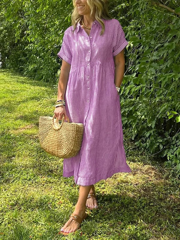 CASSIE | Elegantes gestreiftes Kleid