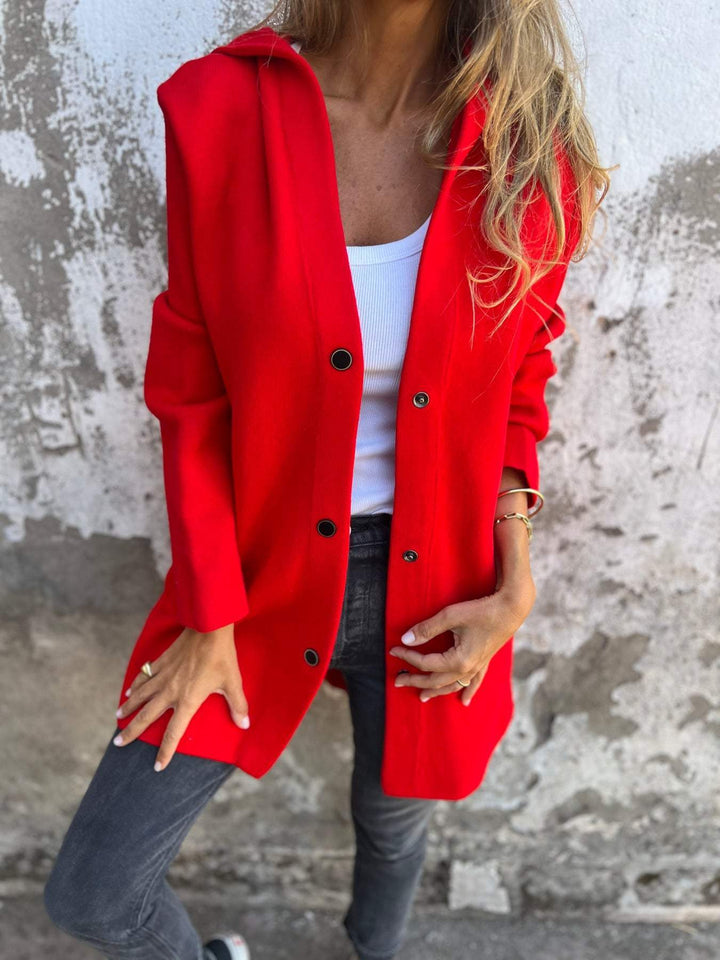 ELISA | Lässiger einreihiger Blazer mit Kapuze