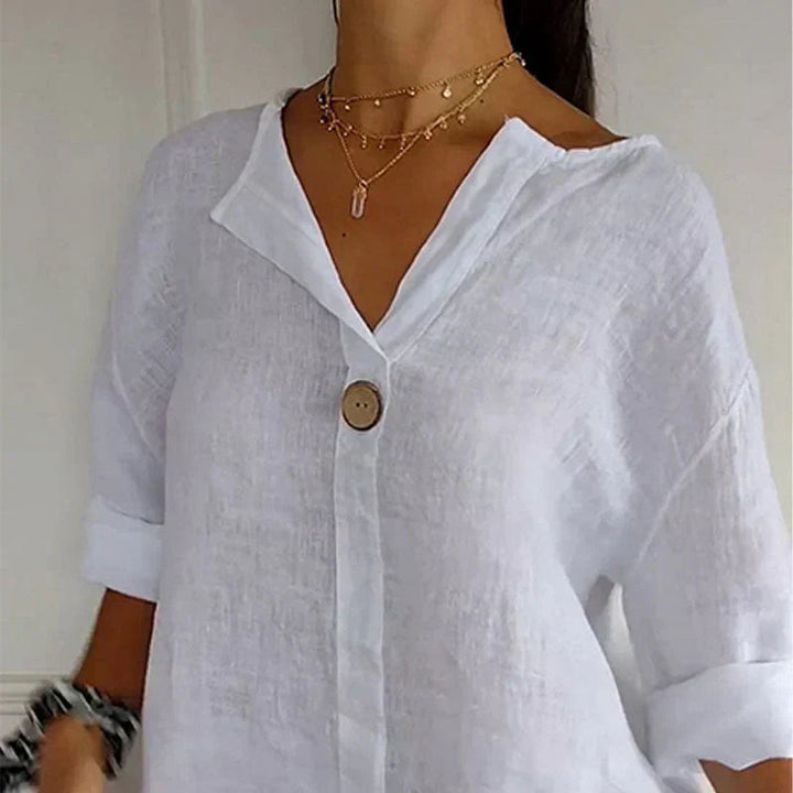 Carina | Damen-Bluse – Stilvoller V-Ausschnitt & Komfort