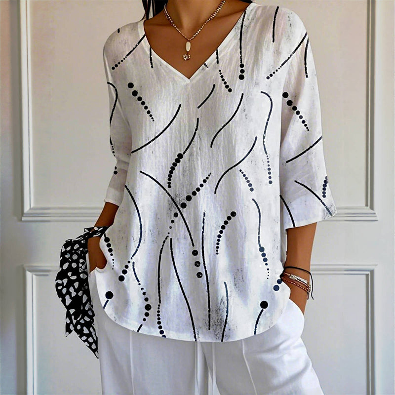 Esmee | Bluse mit verspieltem Linienmuster und luftiger Passform