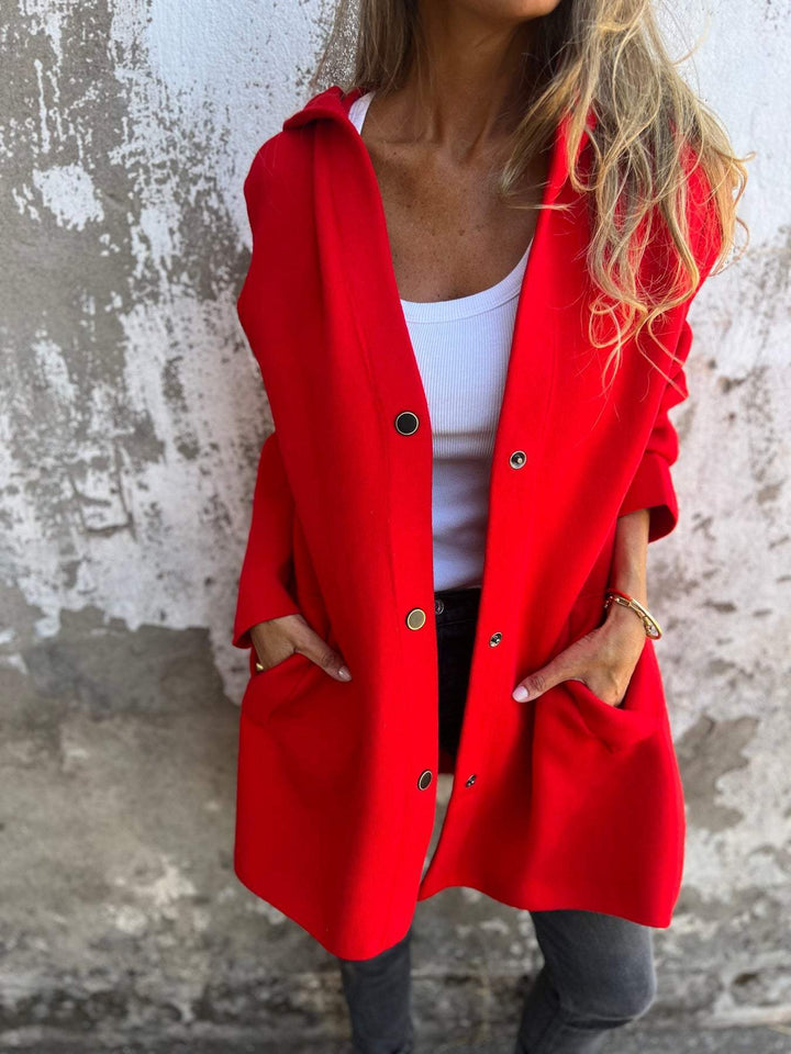 ELISA | Lässiger einreihiger Blazer mit Kapuze