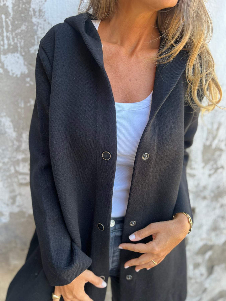 ELISA | Lässiger einreihiger Blazer mit Kapuze
