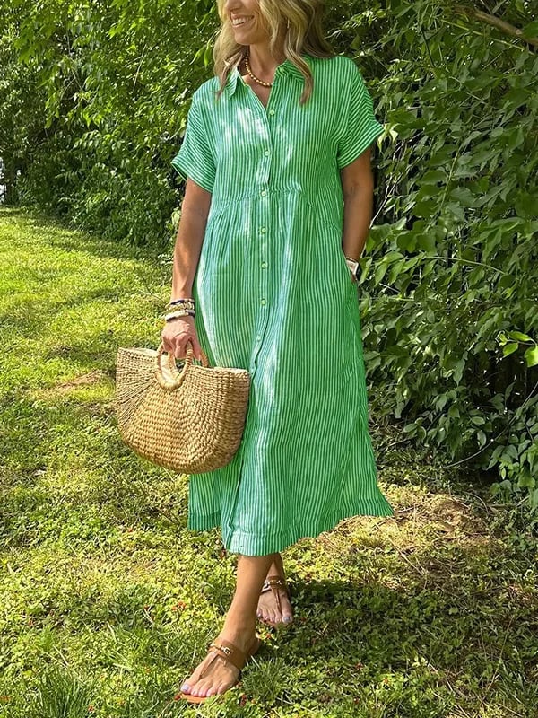 CASSIE | Elegantes gestreiftes Kleid