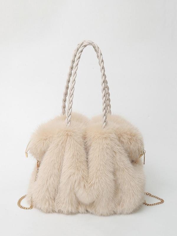 CHARLOTTE | Elegante Schultertasche aus weichem Plüsch