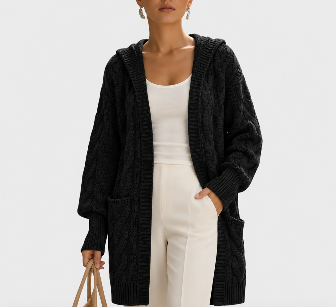 AVA | Figurschmeichelnde Long-Strickjacke