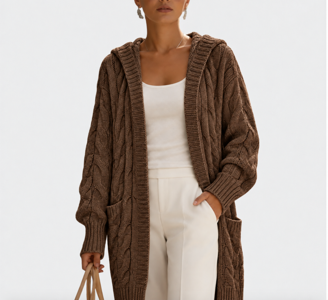 AVA | Figurschmeichelnde Long-Strickjacke