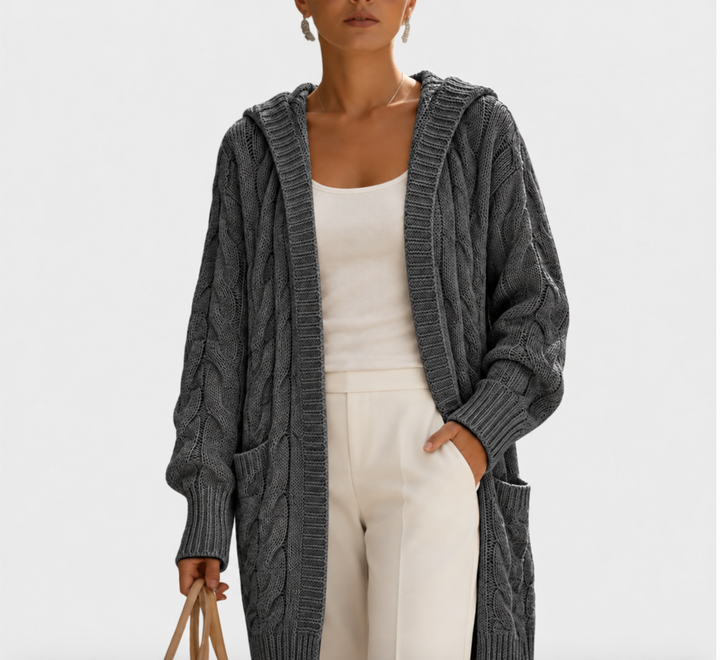 AVA | Figurschmeichelnde Long-Strickjacke