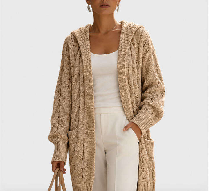 AVA | Figurschmeichelnde Long-Strickjacke